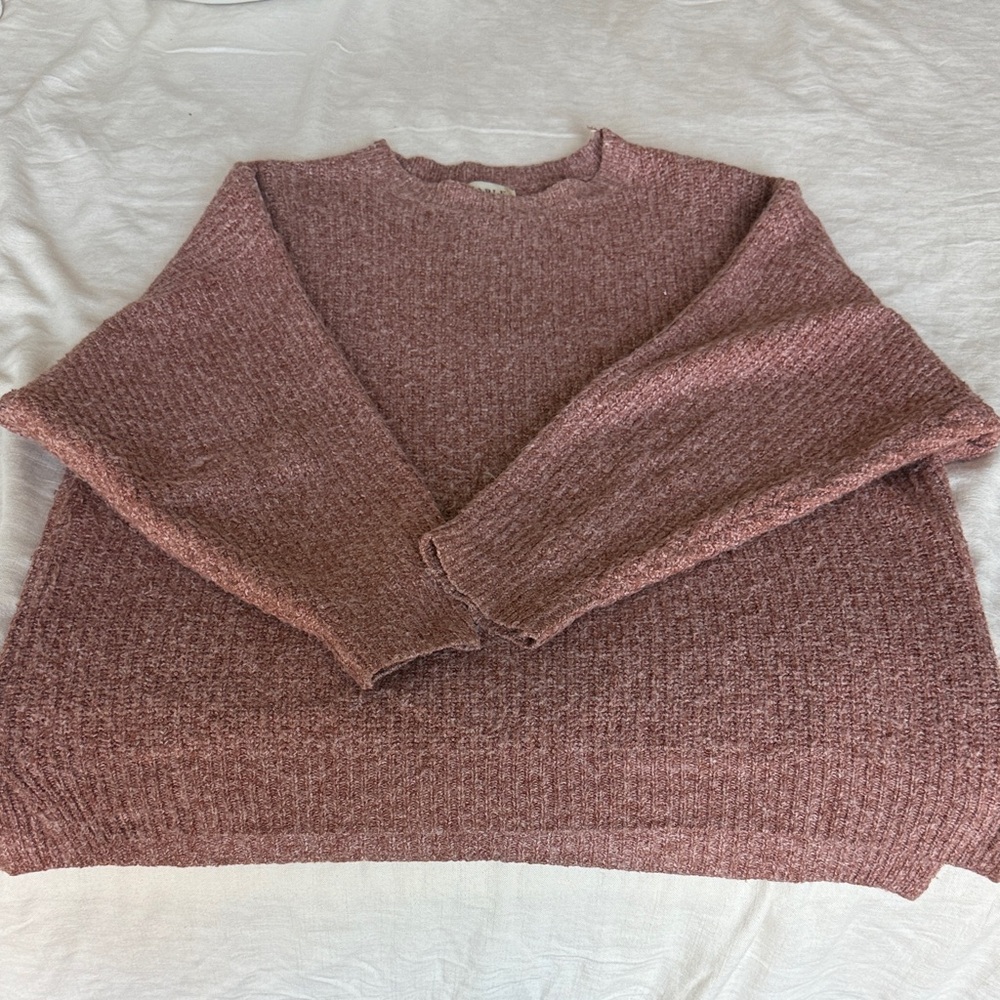 Women's Cozy Knit Sweater - rust orange color